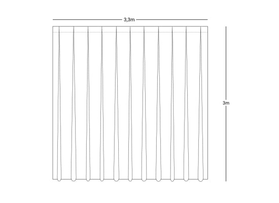 Wentex Pipes & Drapes Vorhang Molton, 3x3m, 300g/m², weiß
