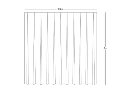 Wentex Pipes & Drapes Vorhang Molton, 3x3m, 300g/m², weiß