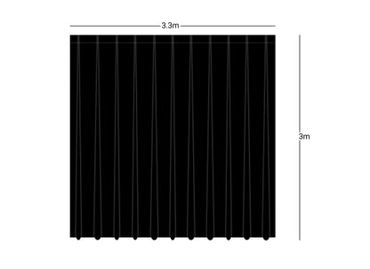 Wentex Pipes & Drapes Vorhang Molton, 3x3m, 300g/m², schwarz