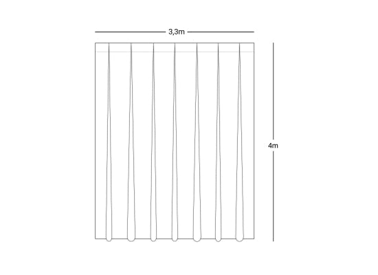Wentex Pipes & Drapes Vorhang Satin, weiß, 3x4m,165g/m²