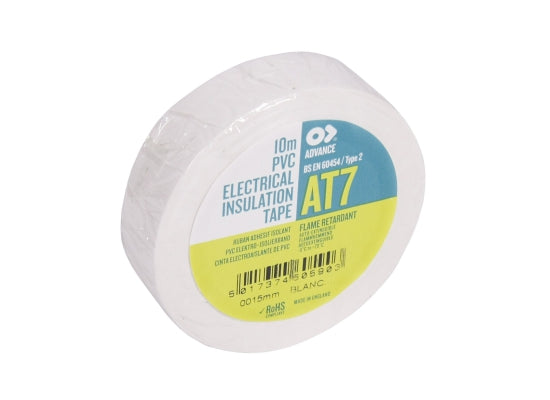 Advance Tapes AT 7 PVC-Isolierband Zumbel Tape, weiss,10m,15mm