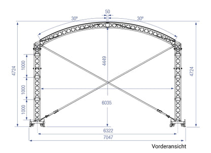 Prolyte ARC Roof 6x4m Basis Set Rundbogendach