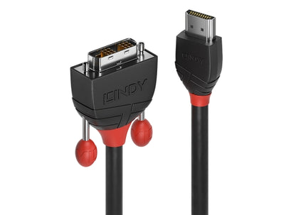 Lindy 36275 Video-Adapterkabel, 10.0m, Black Line, HDMI, DVI-D