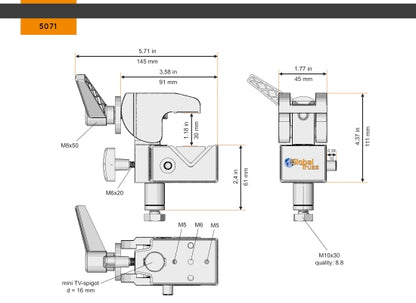 Global Truss HS 13-55/45/15 Clamp (13-55mm), SCHWARZ