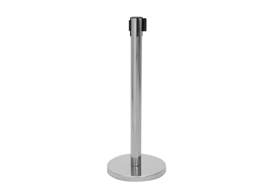 Eurolite Absperrpfosten mit Gurtabroller, Metall, Silber