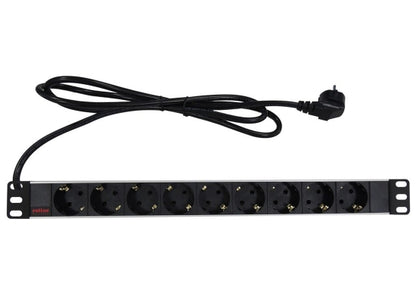 Roline 19'' Schukoleiste, schwarz, 9-fach, 2m
