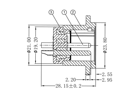 Enova XL13MB-W XLR 3pol Einbaubuchse, IP67, male