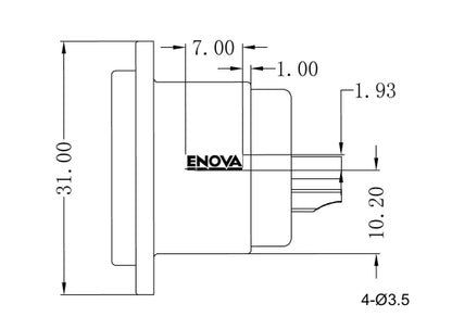 Enova XL15MB-W XLR 5pol Einbaubuchse, IP67, male