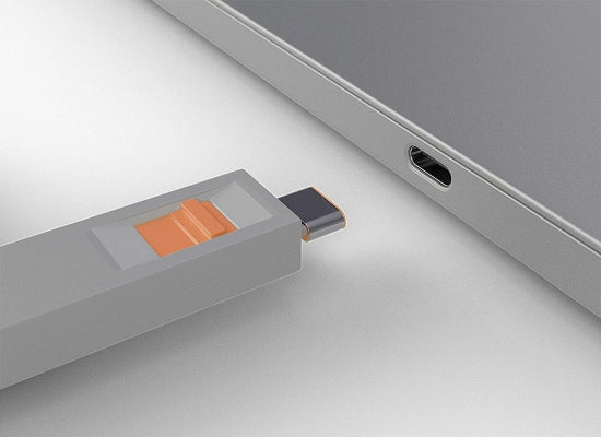 Lindy 40428 USB-C Port Schloss SET,ORANGE,1x Schlüssel/4x Schloss