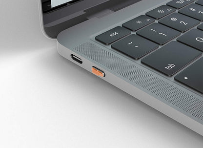 Lindy 40428 USB-C Port Schloss SET,ORANGE,1x Schlüssel/4x Schloss