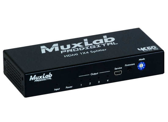 MuxLab HDMI 1x4 Splitter, 4K60, IN: 1x HDMI, OUT: 4x HDMI, HDCP, HDR