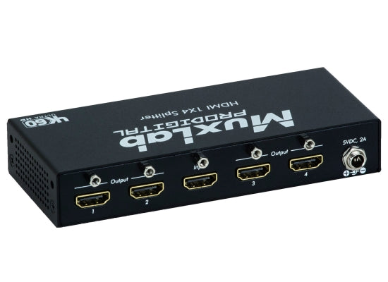 MuxLab HDMI 1x4 Splitter, 4K60, IN: 1x HDMI, OUT: 4x HDMI, HDCP, HDR