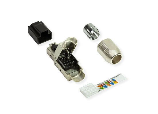 Roline CAT6A-Stecker für RJ-45 Netzwerkkabel, STP, silber