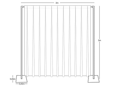 Wentex Pipes & Drapes SET Deko Vorhang 3x3m, weiß