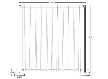 Wentex Pipes & Drapes SET Fadenvorhang 3x3m, weiß