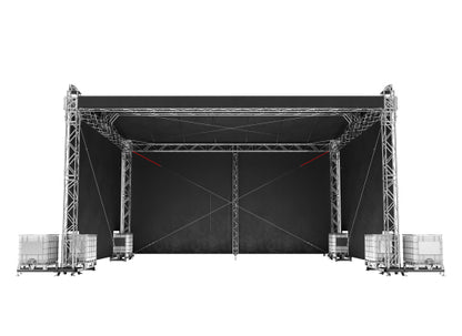 Global Truss Double Pitch Roof 10x8m Drahtseil Zusatz Rückwand