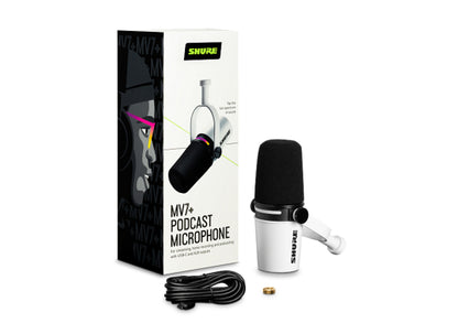 Shure MOTIV MV7+ Podcast-Mikrofon, weiß