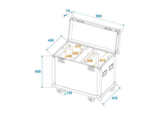 Case für 2x Eurolite TMH-760 LED Moving Head
