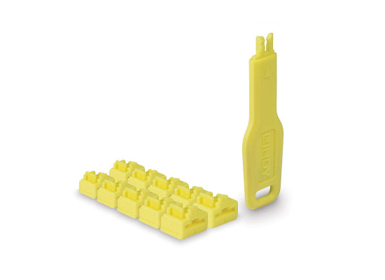 Lindy 47900 RJ45 Port Schloss 10er SET, gelb