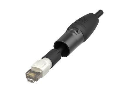 Neutrik NE8MXR-B-TOP CAT6A Ethercon Kabelstecker, schwarz