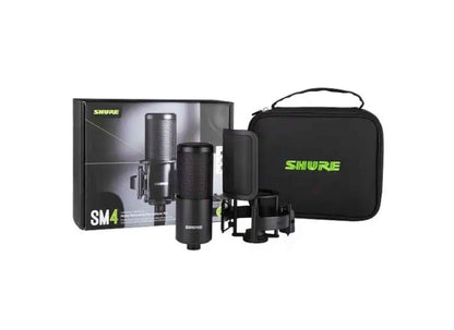Shure SM4-K-KIT Großmembran Studiomikrofon Kit, schwarz