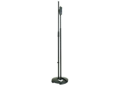 K&M 26075 Einhand-Mikrofonstativ mit Rundsockel, schwarz